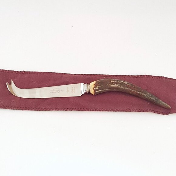Vintage Horn Antler Handle Cheese Knife Duracut M Bernard Sheffield England - Picture 5 of 6
